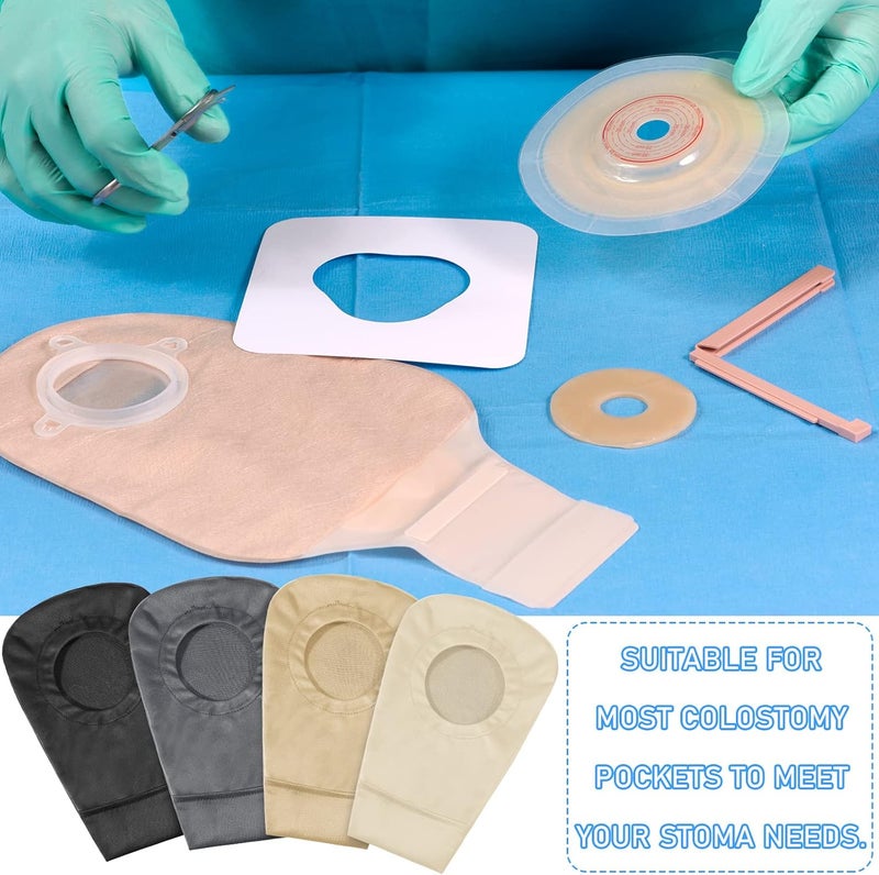 Sherr 4 Pieces Ostomy Bag Cover Colostomy Bag Covers Odor Control Stretchy Pouch Washable Pouch Liner for Women Men Lightweight Care Protector Supplies, 4 Colors - Image 4